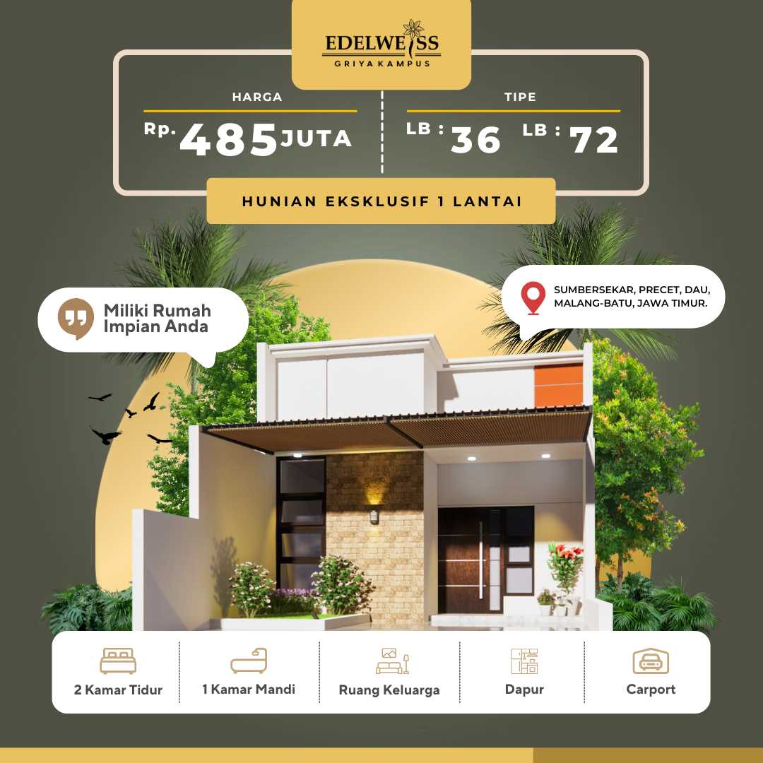 Rumah Hunian 1 Lantai promo 1 lantai