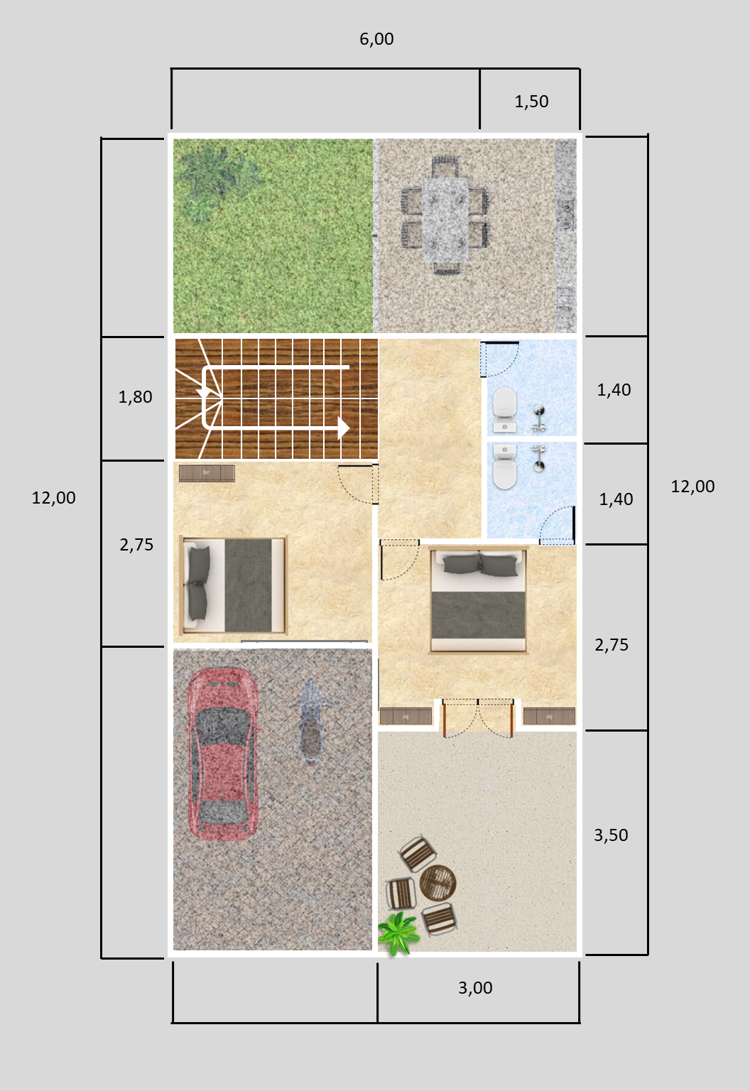 Rumah Hunian 2 Lantai tipe 64 2
